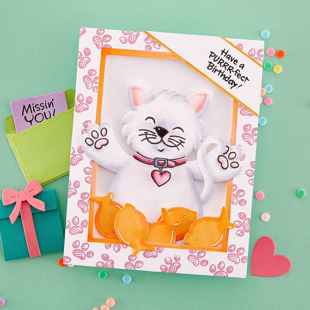 Stampendous! Kitty Hugs Cutting Dies (S5-587) (OUTLET)