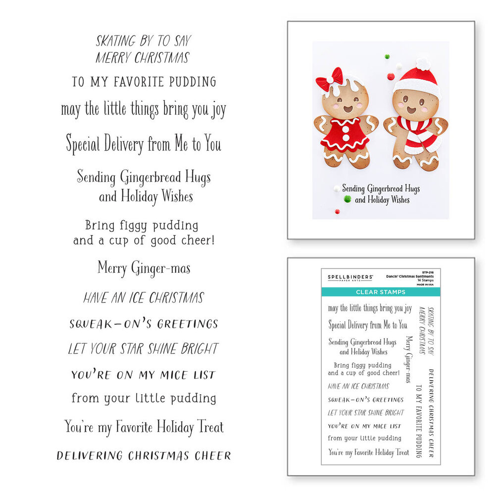 Spellbinders Dancin' Christmas Sentiments Clear Stamp (STP-216) (OUTLET) Spellbinders Dancin' Christmas Sentiments Clear Stamp (STP-216) (OUTLET)