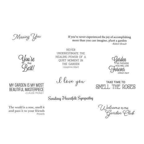 Spellbinders Through the Garden Gate Sentiments Clear Stamp (STP-108) (OUTLET) Spellbinders Through the Garden Gate Sentiments Clear Stamp (STP-108) (OUTLET)