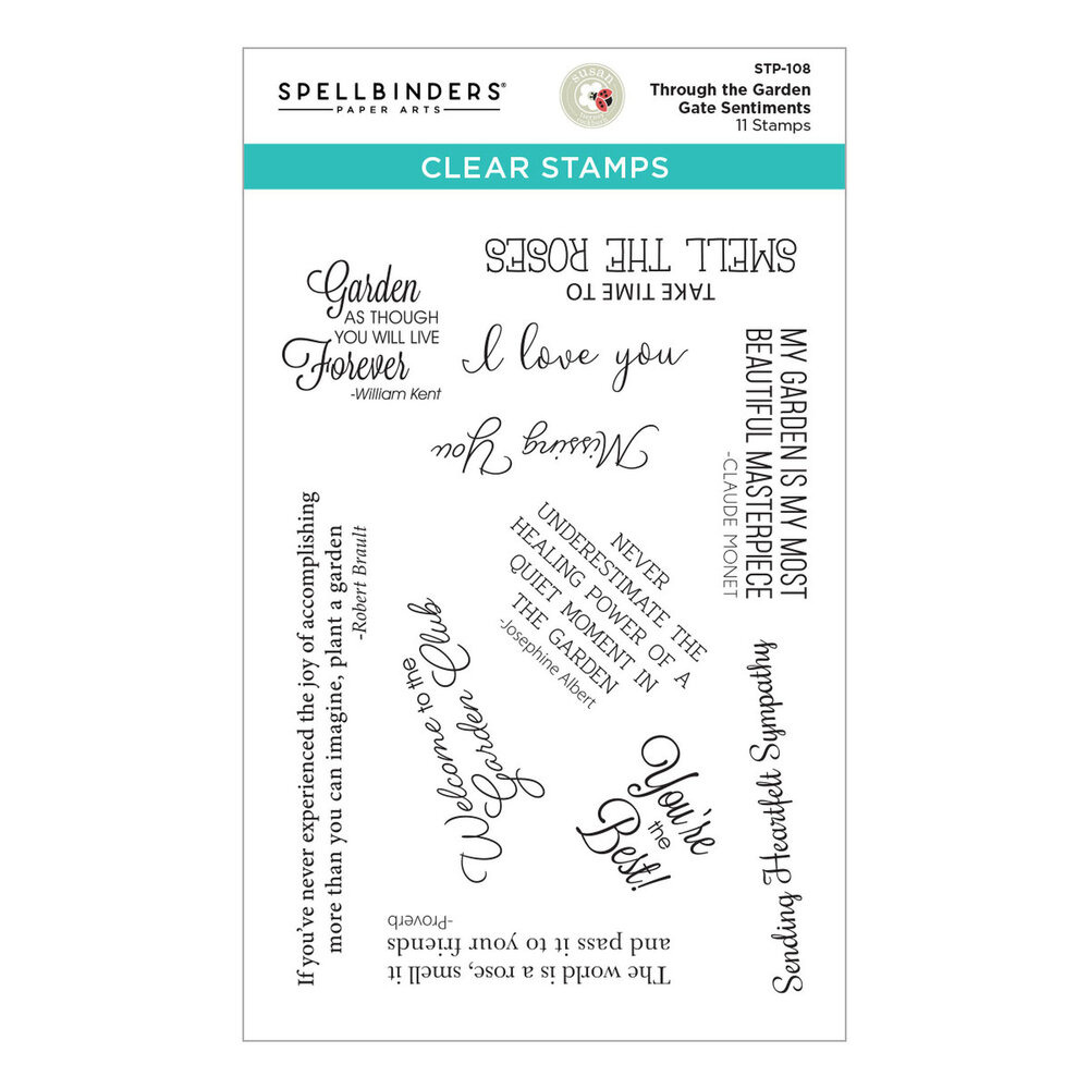 Spellbinders Through the Garden Gate Sentiments Clear Stamp (STP-108) (OUTLET) Spellbinders Through the Garden Gate Sentiments Clear Stamp (STP-108) (OUTLET)