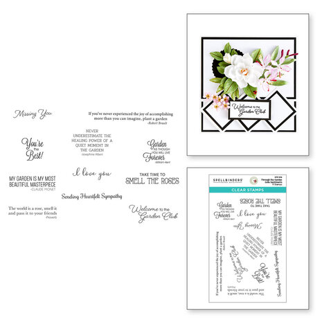 Spellbinders Through the Garden Gate Sentiments Clear Stamp (STP-108) (OUTLET) Spellbinders Through the Garden Gate Sentiments Clear Stamp (STP-108) (OUTLET)