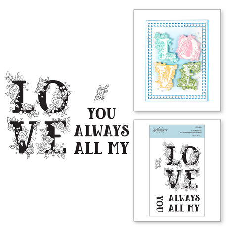 Spellbinders Love Block Clear Stamp (STP-019) (OUTLET) Spellbinders Love Block Clear Stamp (STP-019) (OUTLET)