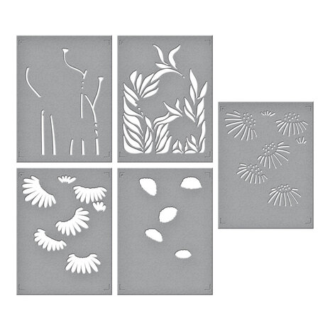Spellbinders Coneflower Layered Stencil (STN-077) (OUTLET)