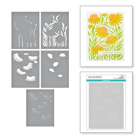 Spellbinders Coneflower Layered Stencil (STN-077) (OUTLET)