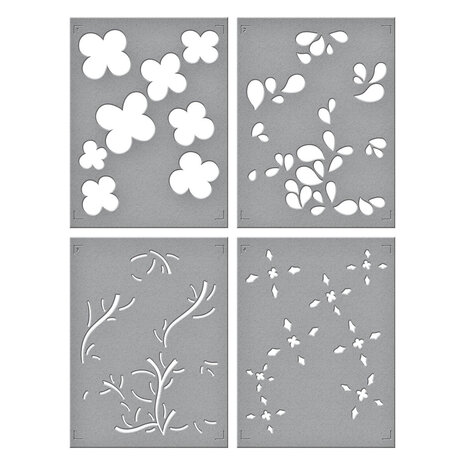 Spellbinders Blossoming Flowers Layered Stencil (STN-075) (OUTLET)