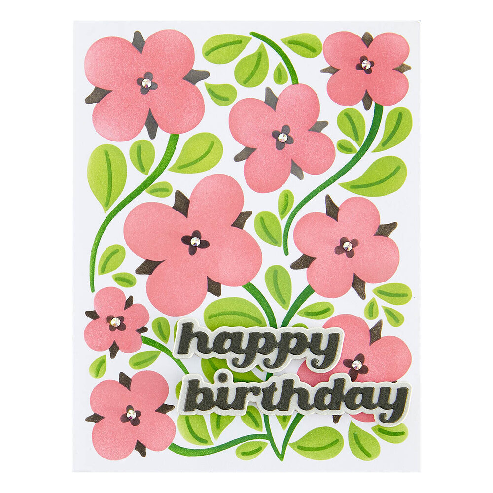 Spellbinders Blossoming Flowers Layered Stencil (STN-075) (OUTLET)