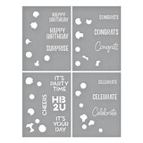 Spellbinders Balloon Garland & Sentiments Stencil (STN-061) (OUTLET)