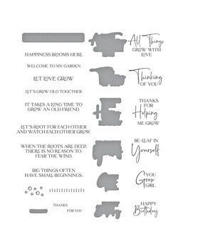Spellbinders Propagation Garden Sentiments Stamp & Die Cutting Set (SDS-189) (OUTLET)