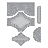 Spellbinders Stitched Fan Cardfront Etched Dies (S5-567) (OUTLET)