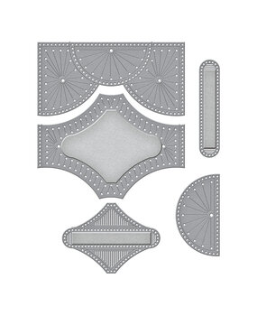 Spellbinders Stitched Fan Cardfront Etched Dies (S5-567) (OUTLET)