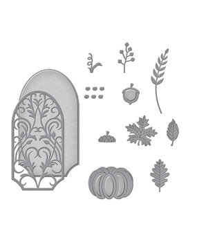 Spellbinders Fall Label Motifs Etched Dies (S5-519) (OUTLET)