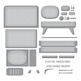 Spellbinders 3D Vignette Retro Television Etched Dies (S5-517) (OUTLET)