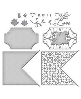 Spellbinders With Love Regalia Card Builder Etched Dies (S5-492) (OUTLET)