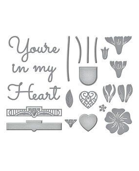 Spellbinders Primrose Heart Façade Etched Dies (S5-484) (OUTLET)