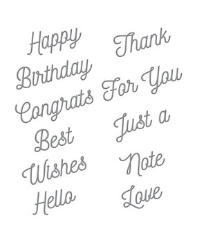 Spellbinders Smooth Lines Mix & Match Sentiments Etched Dies (S4-1168) (OUTLET)
