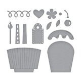 Spellbinders Party Cupcake Pocket Etched Dies (S4-1097) (OUTLET)