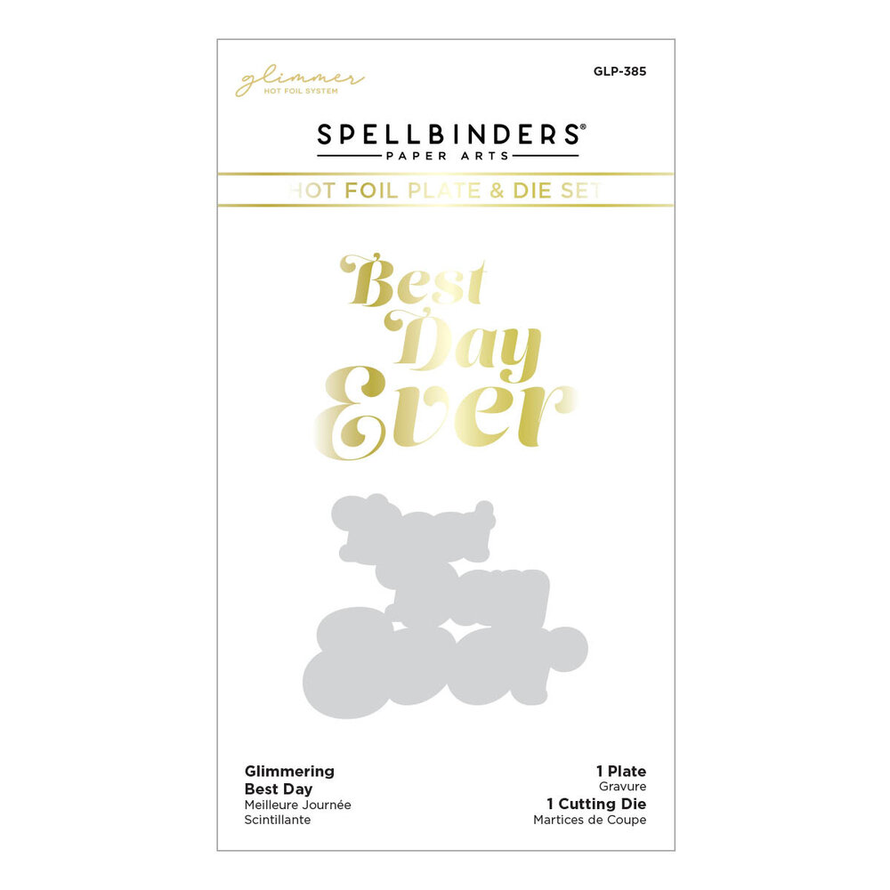 Spellbinders Glimmering Best Day Hot Foil Plate & Die Set (GLP-385) (OUTLET) Spellbinders Glimmering Best Day Hot Foil Plate & Die Set (GLP-385) (OUTLET)