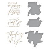 Spellbinders Seahorse Kisses Sentiments Glimmer Hot Foil Plate & Die Set (GLP-372) (OUTLET)