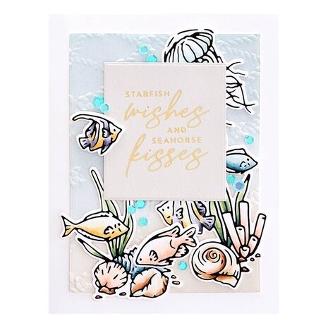 Spellbinders Seahorse Kisses Sentiments Glimmer Hot Foil Plate & Die Set (GLP-372) (OUTLET)
