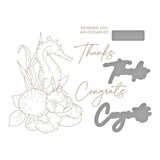 Spellbinders Seahorse Floral Glimmer Hot Foil Plate & Die Set (GLP-371) (OUTLET)