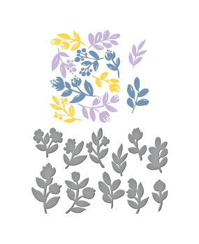 Spellbinders Sprigs Registration Press Plate & Die Set (BPR-009) (OUTLET)