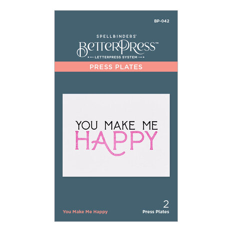 Spellbinders You Make Me Happy Press Plate (BP-042) (OUTLET)