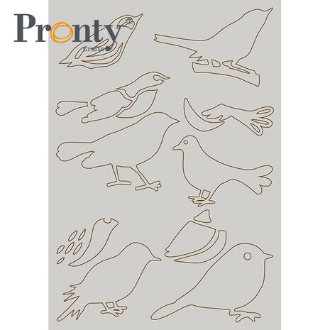 Pronty Crafts Beautiful Butterfly A5 Grey Chipboard Birds (492.001.057) (OUTLET)