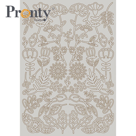 Pronty Crafts Beautiful Butterfly A4 Grey Chipboard Flowers (492.001.055) (OUTLET)