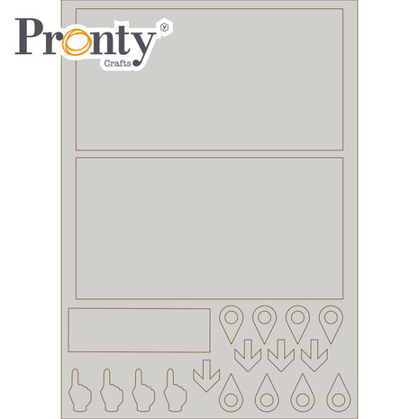 Pronty Crafts Grey Chipboard A4 Natasja's Design Album (492.001.050) (OUTLET)