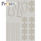 Pronty Crafts Grey Chipboard A4 Trees and Snowflakes (492.001.049) (OUTLET)
