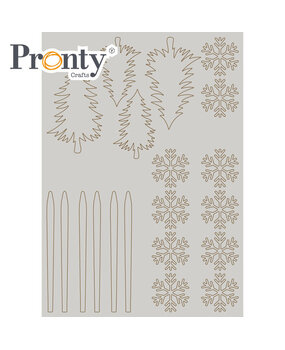 Pronty Crafts Grey Chipboard A4 Trees and Snowflakes (492.001.049) (OUTLET)