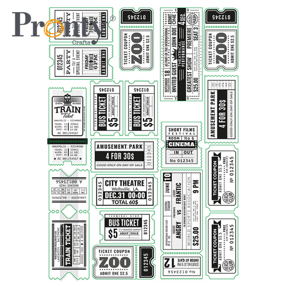 Pronty Crafts Tickets A4 Printed Embellishments (472.700.017) (OUTLET)
