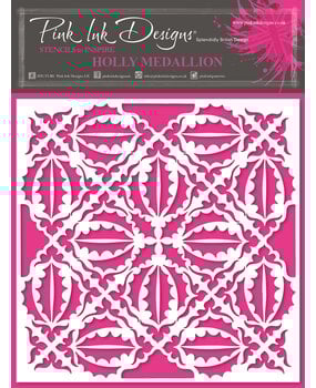Pink Ink Designs Holly Medallion 7x7 Inch Stencil (PINKST028) (OUTLET)