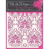 Pink Ink Designs Flames & Flowers 7x7 Inch Stencil (PINKST020) (OUTLET)