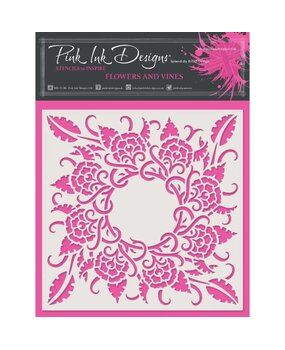 Pink Ink Designs Flowers & Vines 7x7 Inch Stencil (PINKST018) (OUTLET)
