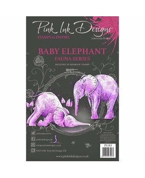 Pink Ink Designs Baby Elephant A5 Clear Stamp (PI183) (OUTLET)