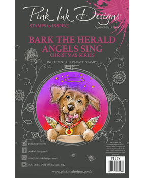 Pink Ink Designs Bark The Herald Angels Sing A5 Clear Stamps (PI178) (OUTLET)