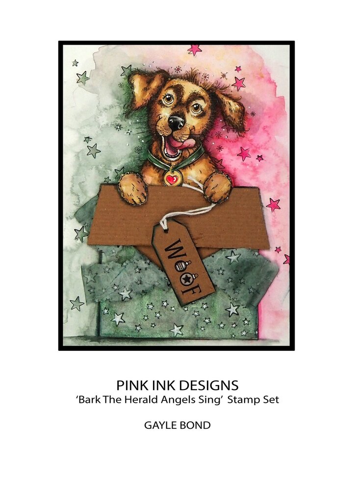 Pink Ink Designs Bark The Herald Angels Sing A5 Clear Stamps (PI178) (OUTLET)