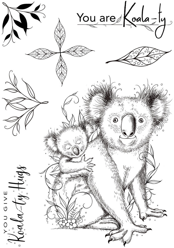 Pink Ink Designs Koala-ty Hugs A5 Clear Stamp (PI166) (OUTLET)