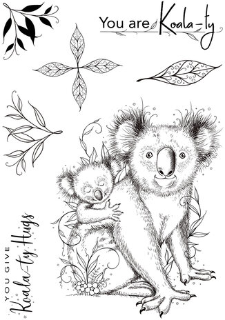 Pink Ink Designs Koala-ty Hugs A5 Clear Stamp (PI166) (OUTLET)