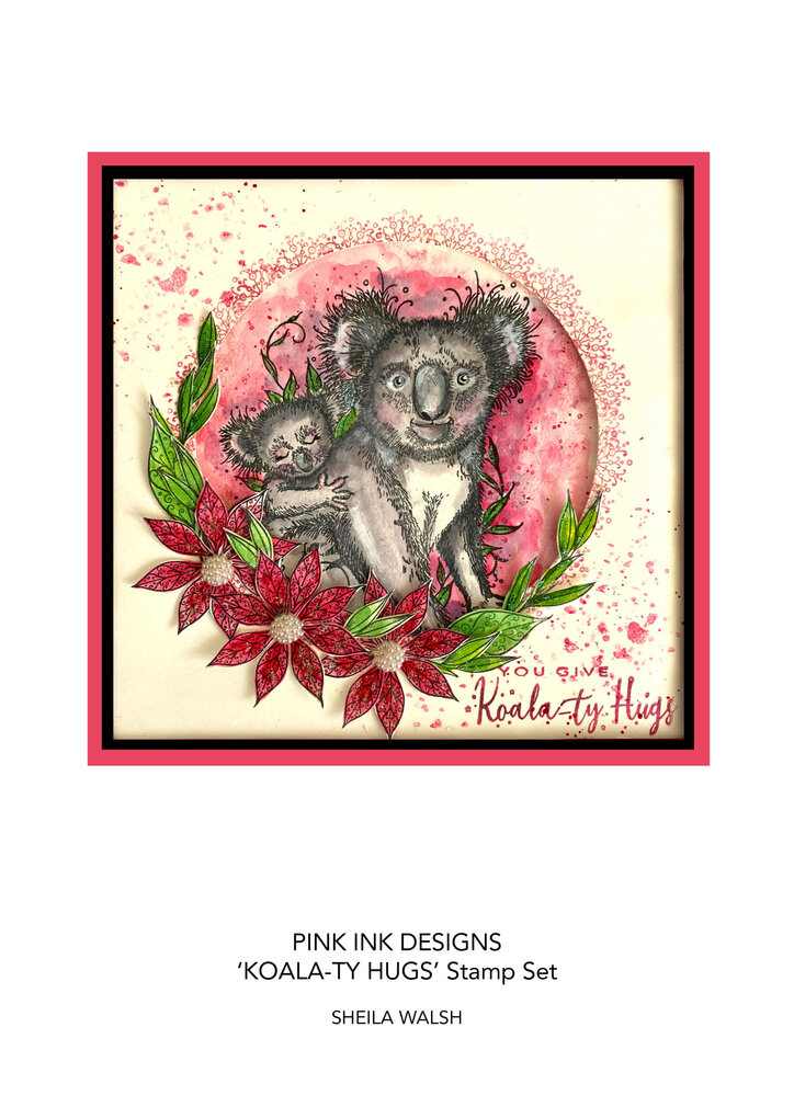 Pink Ink Designs Koala-ty Hugs A5 Clear Stamp (PI166) (OUTLET)