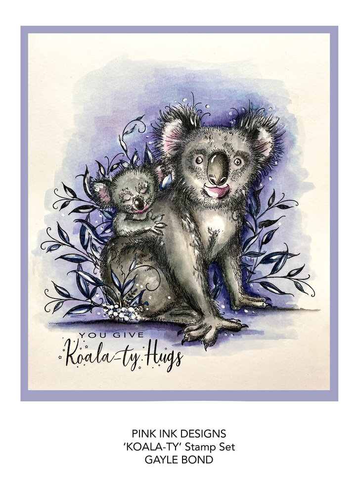 Pink Ink Designs Koala-ty Hugs A5 Clear Stamp (PI166) (OUTLET)