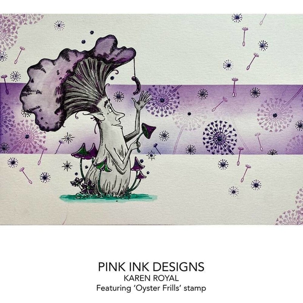 Pink Ink Designs Oyster Frills A6 Clear Stamp (PI117) (OUTLET)