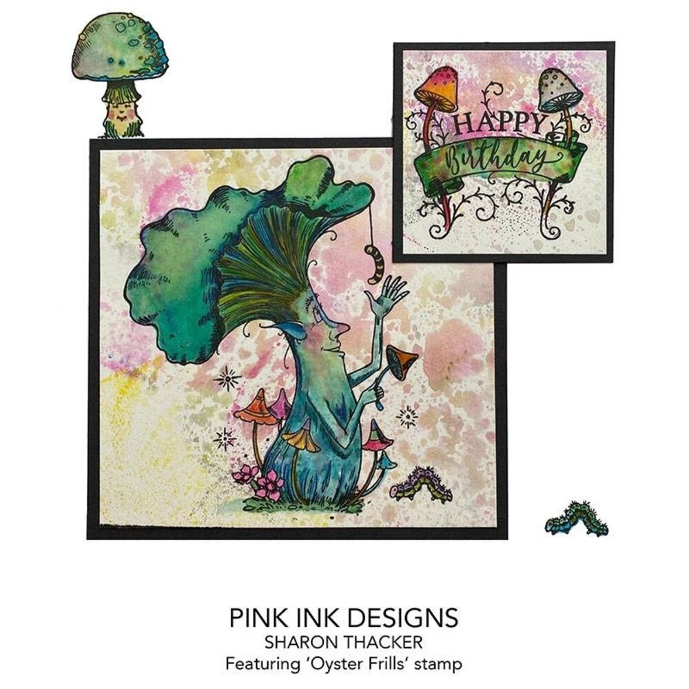 Pink Ink Designs Oyster Frills A6 Clear Stamp (PI117) (OUTLET)