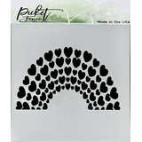 Picket Fence Studios Rainbow of Hearts 6x6 Inch Stencil (SC-270) (OUTLET)