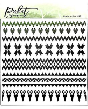 Picket Fence Studios Arctic Winter 6x6 Inch Stencil (SC-256) (OUTLET)