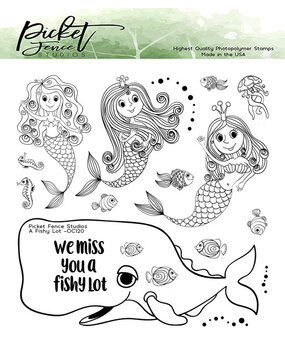 Picket Fence Studios A Fishy Lot 6x6 Inch Clear Stamps (OC-120) (OUTLET)