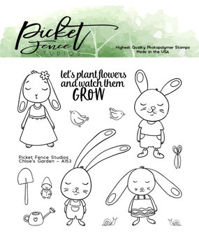 Picket Fence Studios Chloe's Garden 4x4 Inch Clear Stamps (A-153) (OUTLET)