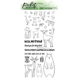 Picket Fence Studios Forest Critters Stopping by to Say Hey 4x8 Inch Clear Stamps (A-152) (OUTLET)