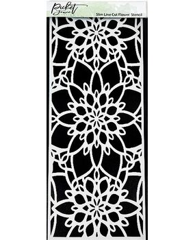 Picket Fence Studios Slim Line Cut Flower 4x10 Inch Stencil (SC-237) (OUTLET)